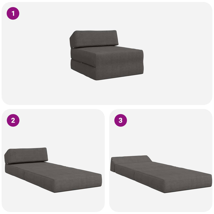 Vouwbare Bankbed Donkergrijs 60 x 70 x 41 cm Stof