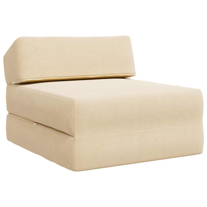Vouwbare Bankbed Crèmekleurig 60 x 70 x 41 cm Stof