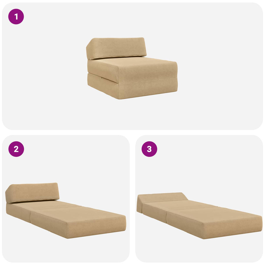 Vouwbare Bankbed Groen Grijs 60 x 70 x 41 cm Stof
