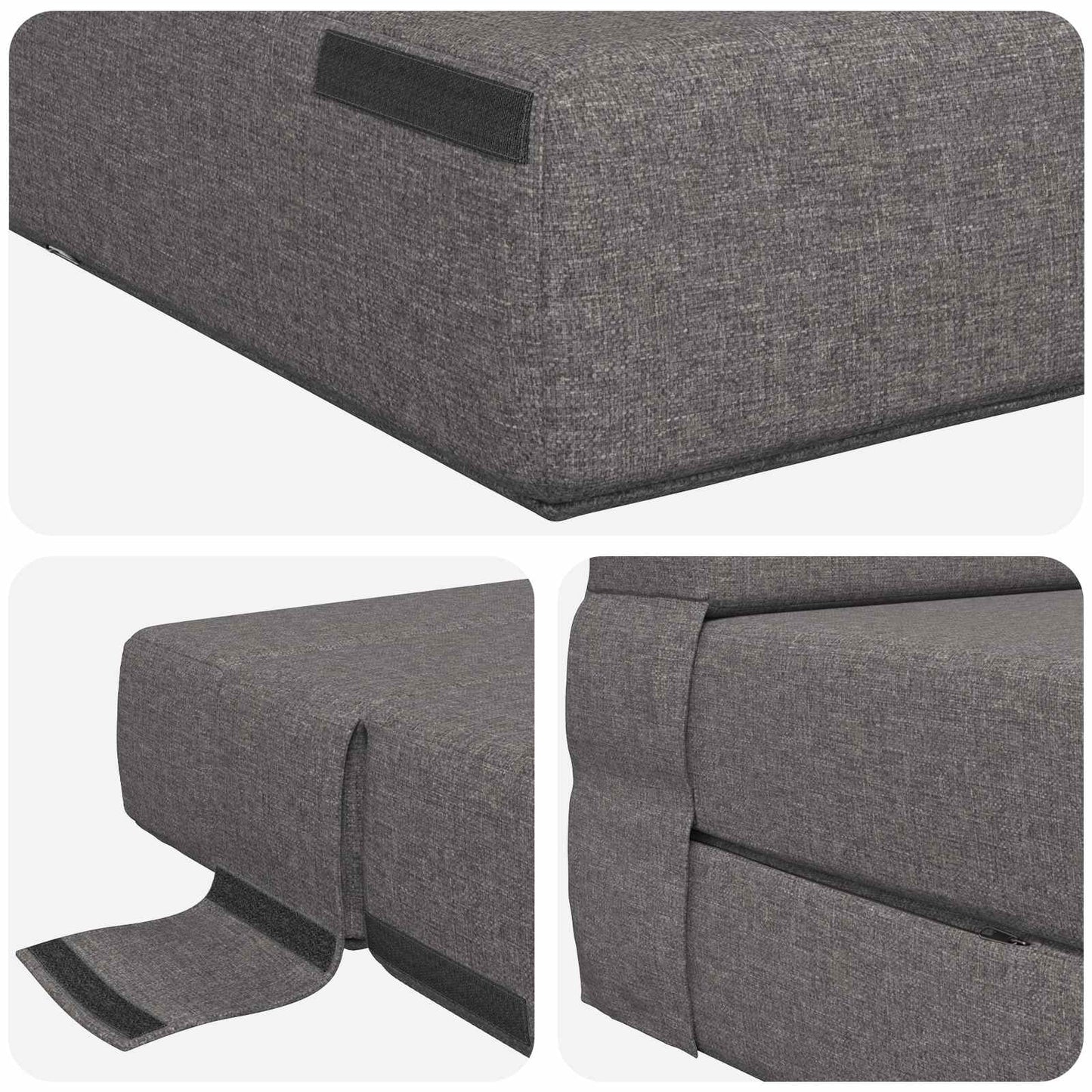 Vouwbare Bankbed Lichtgrijs 70 x 72 x 60 cm Stof