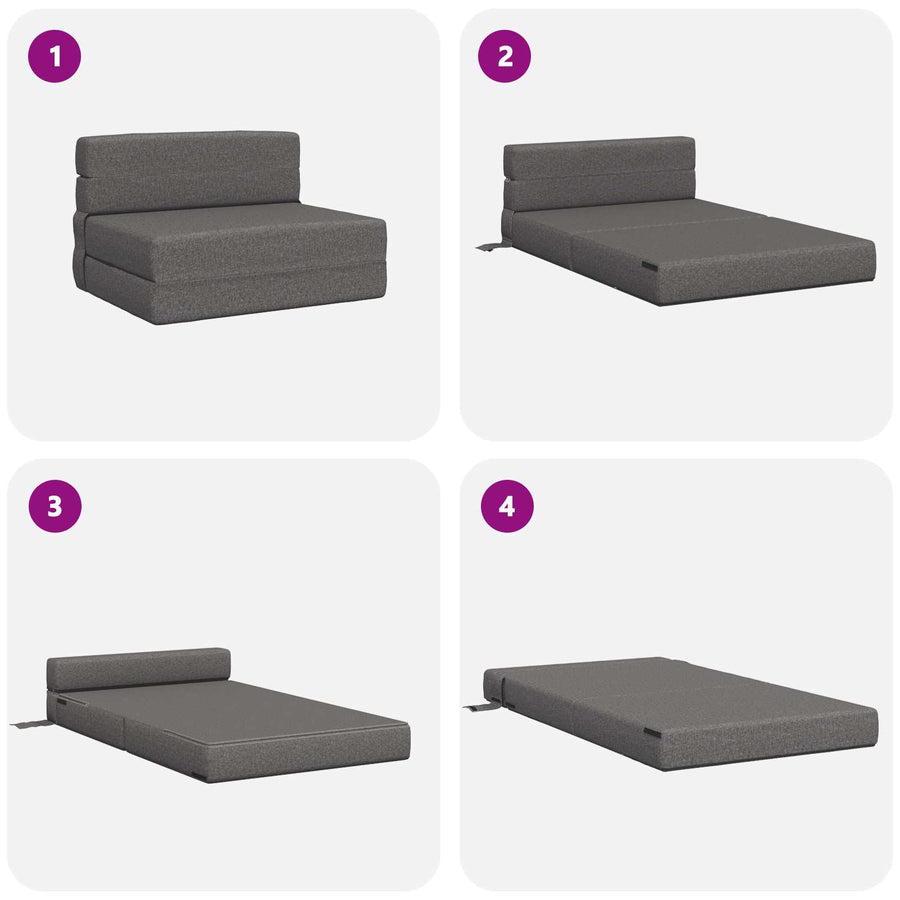 Vouwbare Bankbed Lichtgrijs 70 x 72 x 60 cm Stof