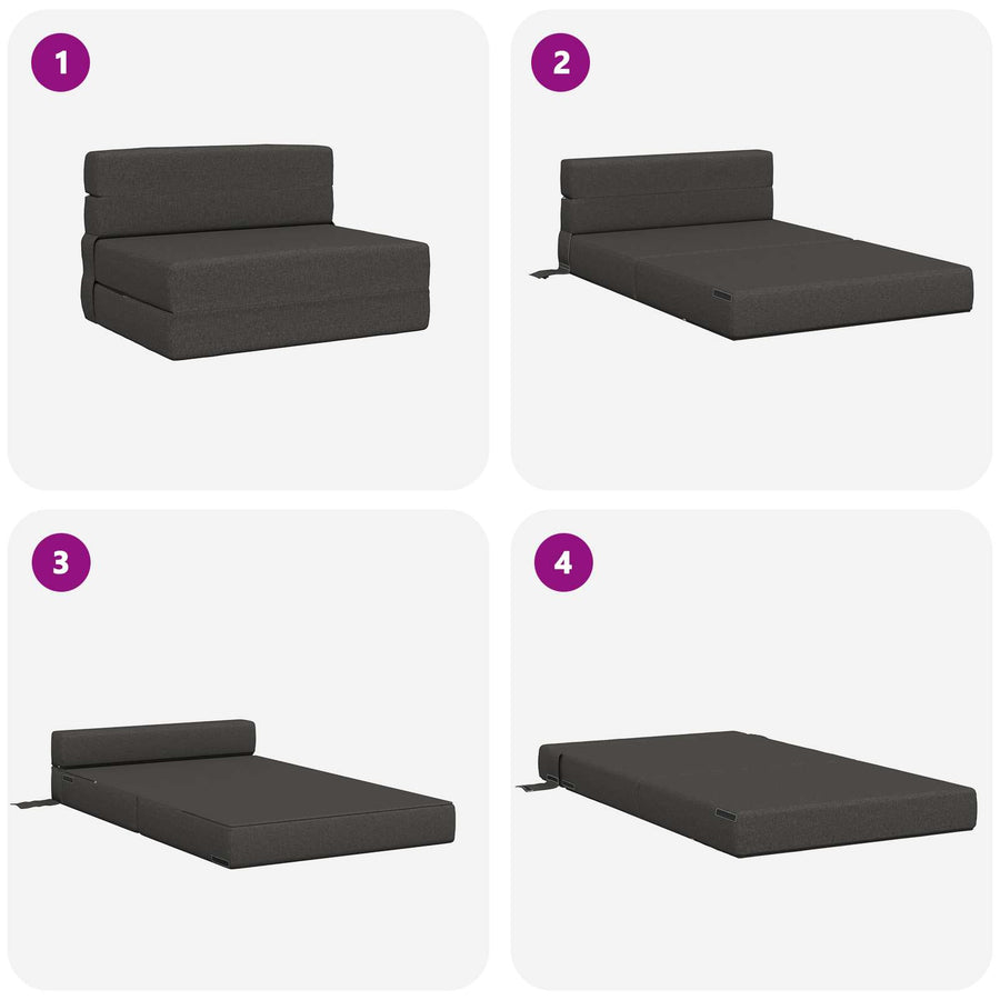 Vouwbare Bankbed Donkergrijs 70 x 72 x 60 cm Stof