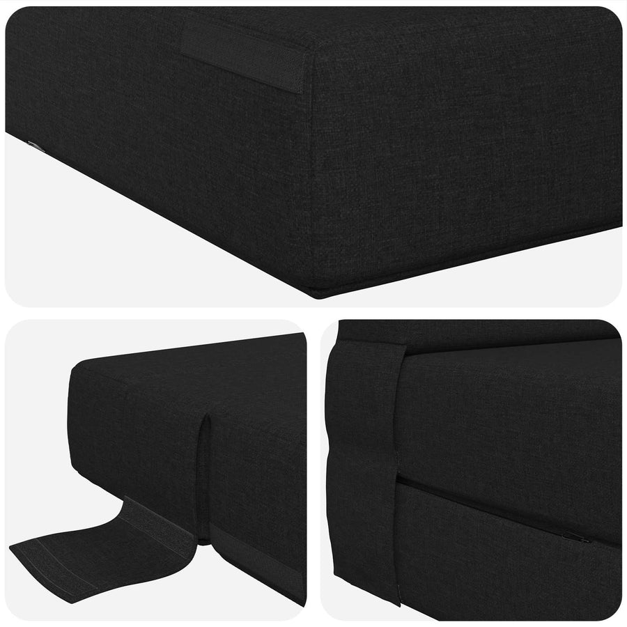 Vouwbare Bankbed Zwart 70 x 72 x 60 cm Stof
