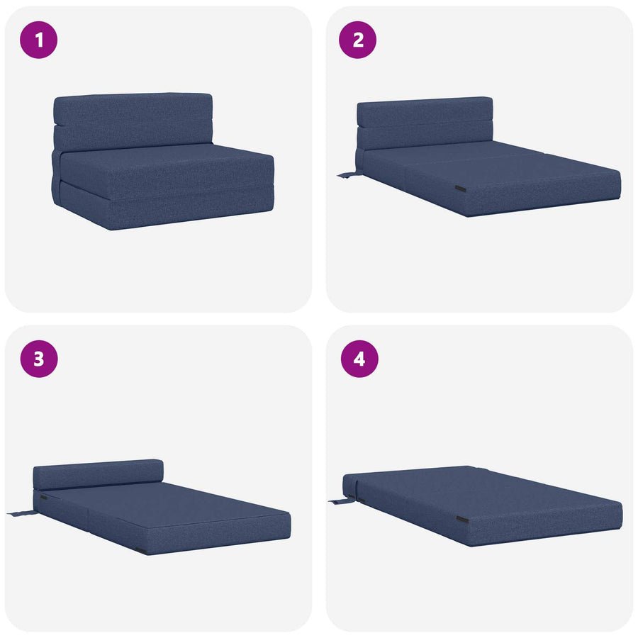 Vouwbare Bankbed Blauw 70 x 72 x 60 cm Stof