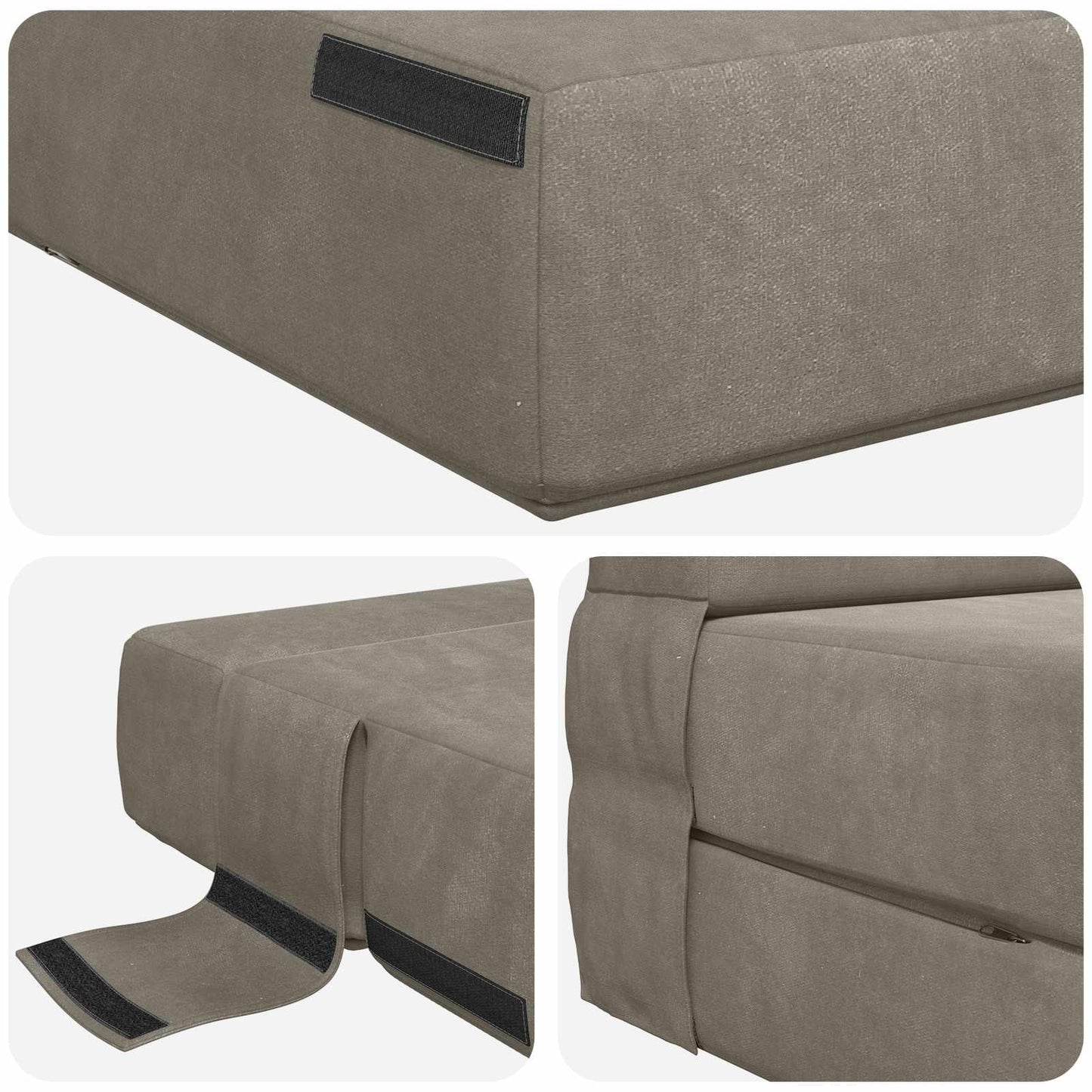 Vouwbare Bankbed Lichtgrijs 70 x 72 x 60 cm Stof