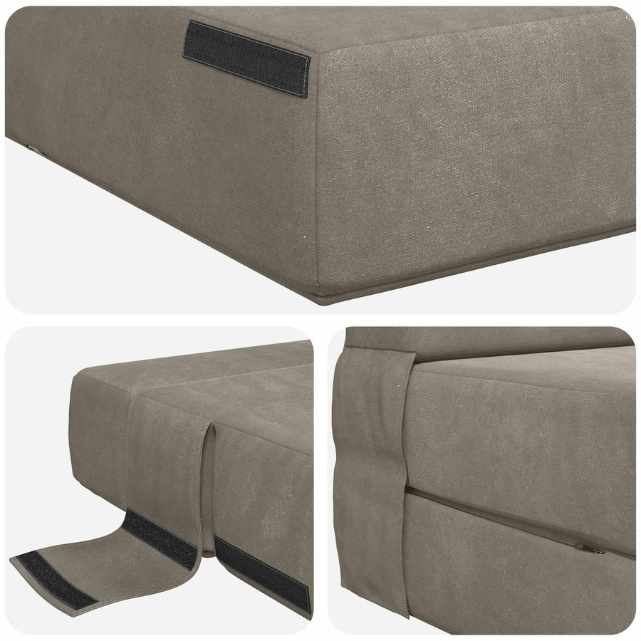Vouwbare Bankbed Lichtgrijs 70 x 72 x 60 cm Stof