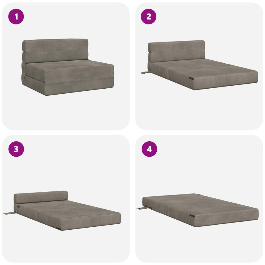 Vouwbare Bankbed Lichtgrijs 70 x 72 x 60 cm Stof