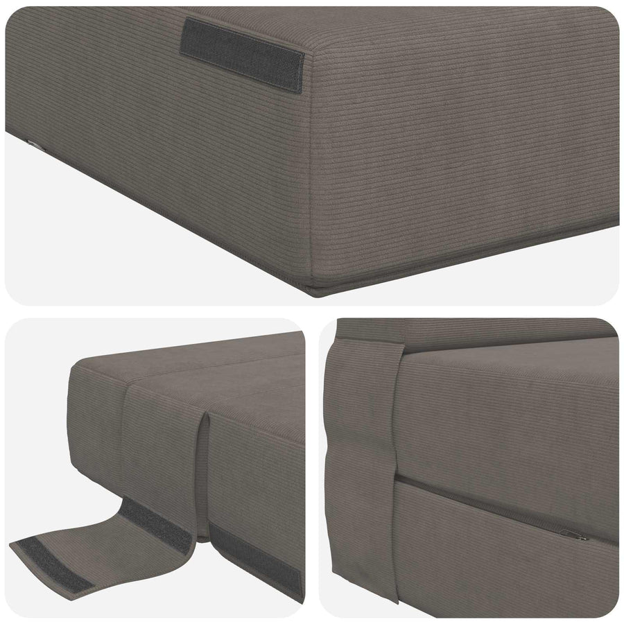 Vouwbare Bankbed Lichtgrijs 70 x 72 x 60 cm Stof
