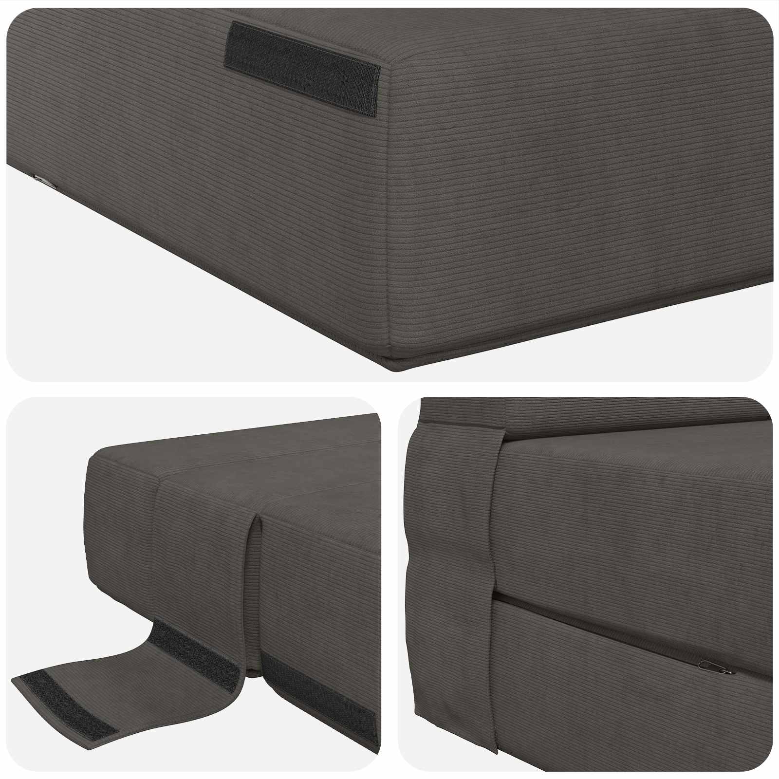 Vouwbare Bankbed Donkergrijs 70 x 72 x 60 cm Stof