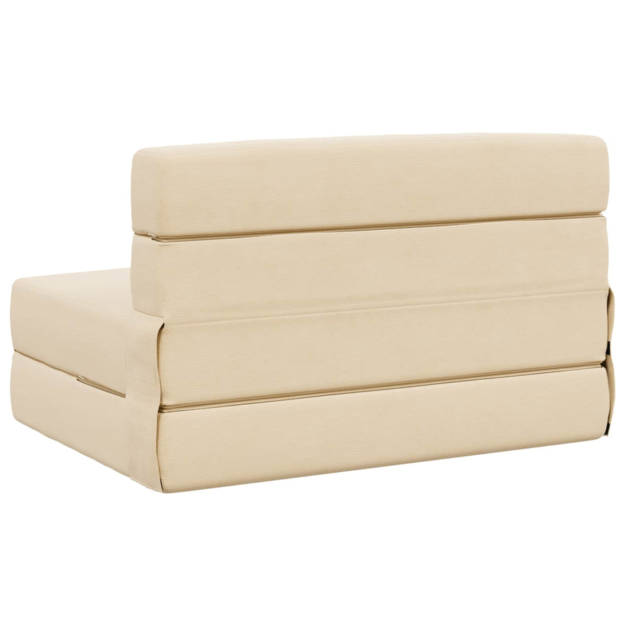 Vouwbare Bankbed Crèmekleurig 70 x 72 x 60 cm Stof