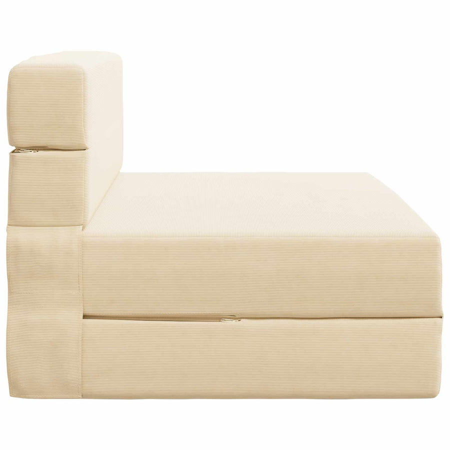 Vouwbare Bankbed Crèmekleurig 70 x 72 x 60 cm Stof