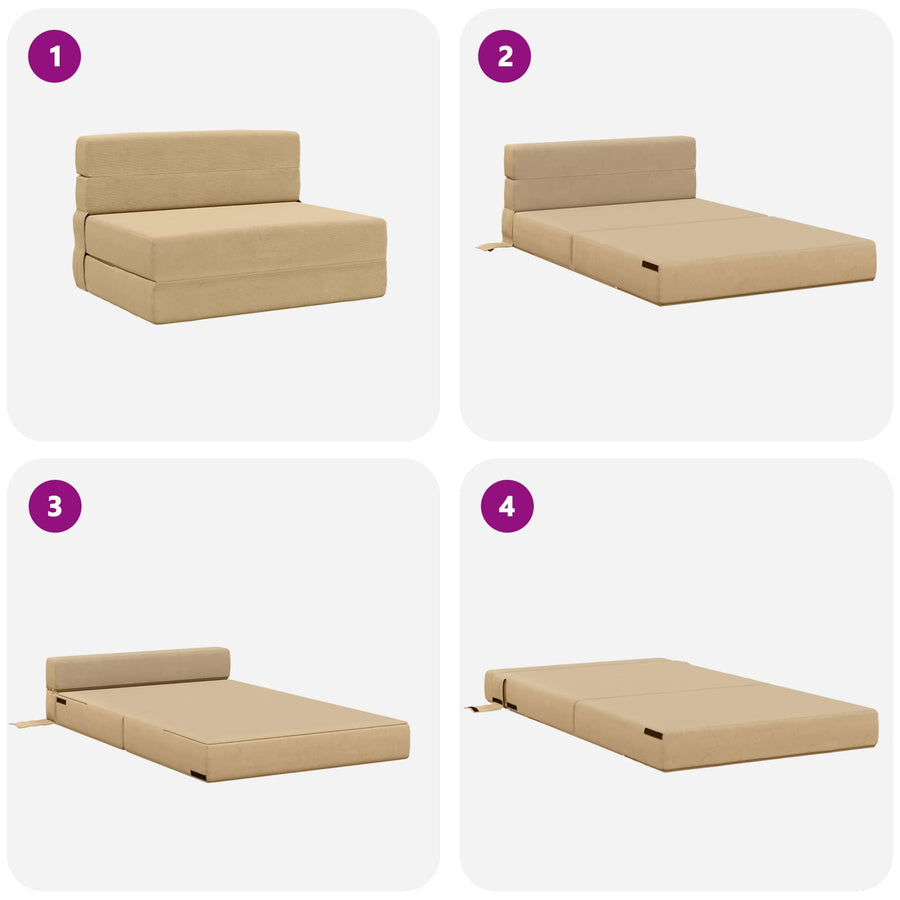 Vouwbare Bankbed Groen Grijs 70 x 72 x 60 cm Stof