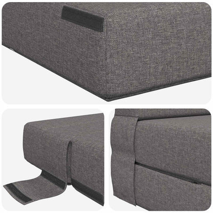 Vouwsofa Bed Lichtgrijs 190 x 70 x 15 cm Stof