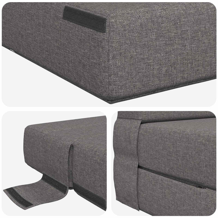 Vouwsofa Bed Lichtgrijs 190 x 70 x 15 cm Stof