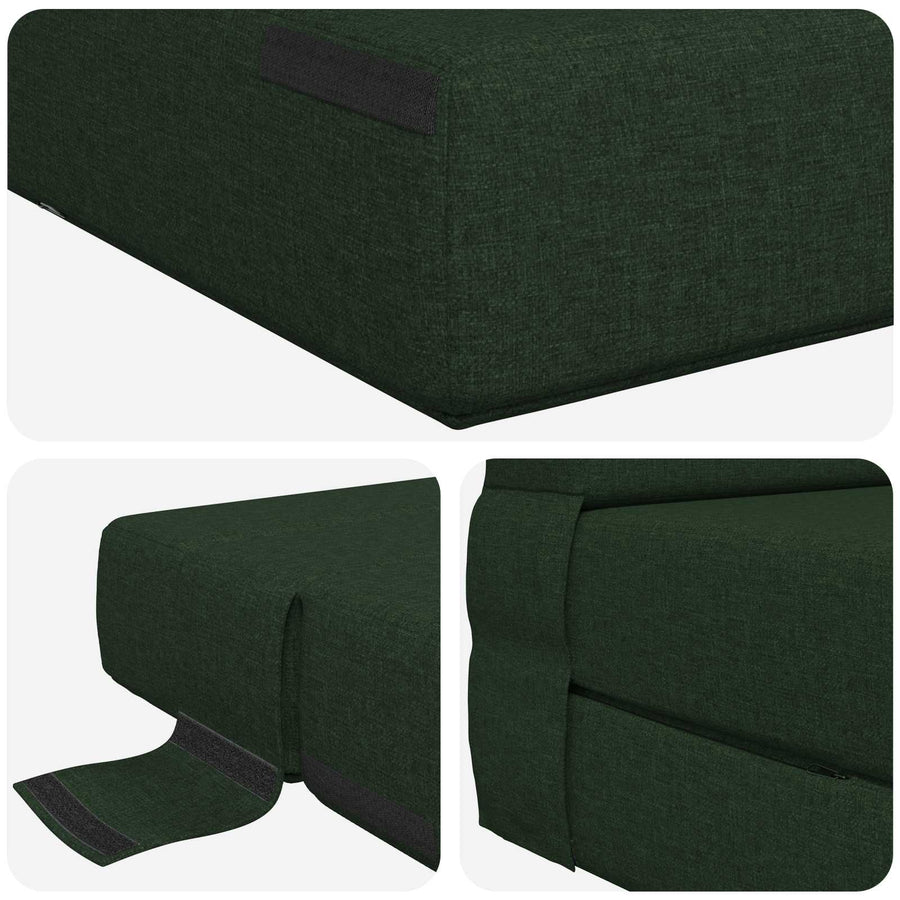 Vouwsofa Bed Donkergroen 190 x 70 x 15 cm Stof