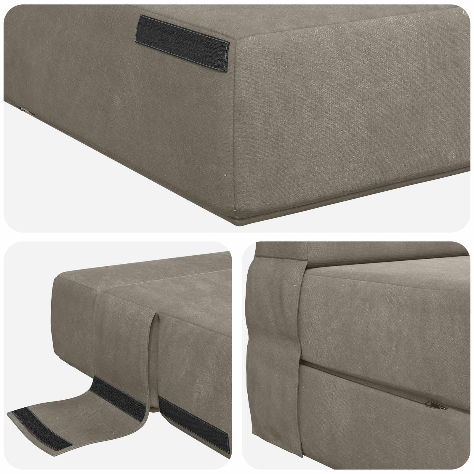 Vouwsofa Bed Lichtgrijs 190 x 70 x 15 cm Fluweel