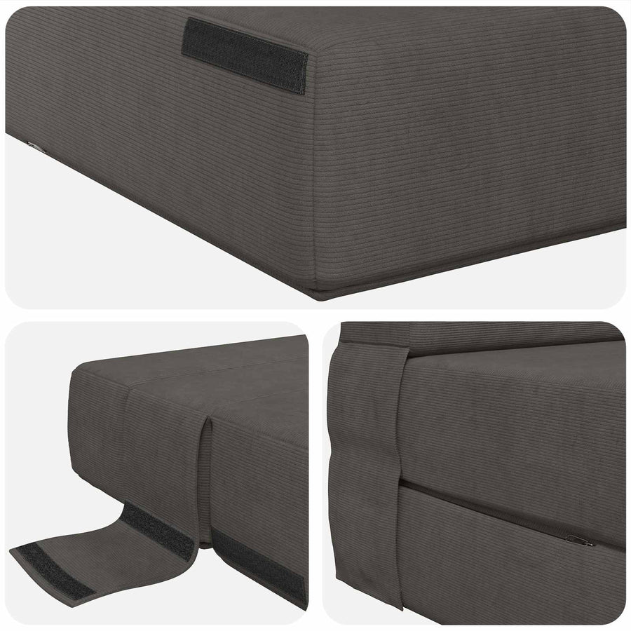 Vouwsofa Bed Donkergrijs 190 x 70 x 15 cm Katoen Stof