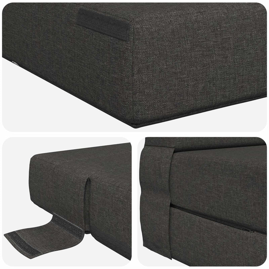 Vouwsofa Bed Donkergrijs 190 x 100 x 15 cm Stof