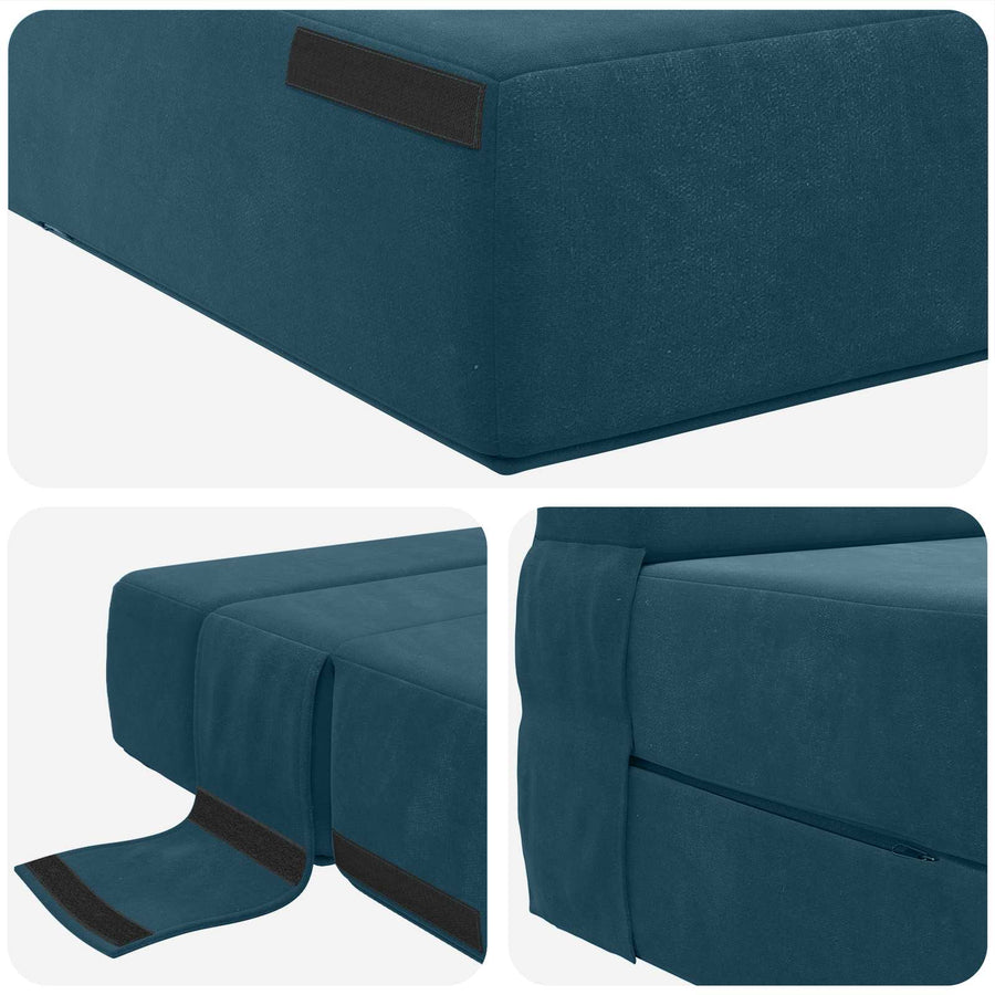 Vouwsofa Bed Blauw 190 x 100 x 15 cm Fluweel