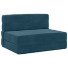 Vouwslaapbank blauw fluweel 190x100x15 cm