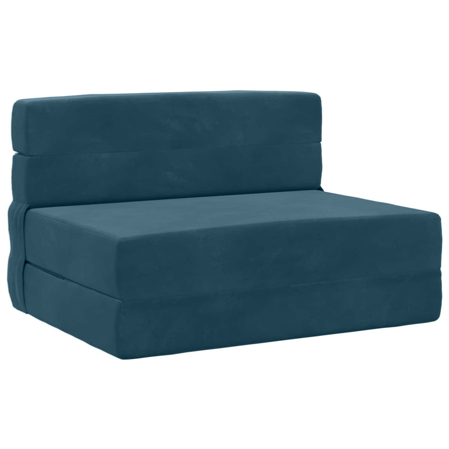 Vouwsofa Bed Blauw 190 x 100 x 15 cm Fluweel