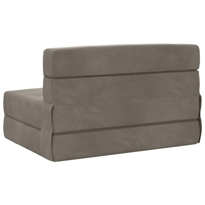 Vouwsofa Bed Lichtgrijs 190 x 100 x 15 cm Fluweel