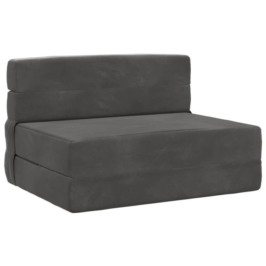 Vouwsofa Bed Donkergrijs 190 x 100 x 15 cm Fluweel