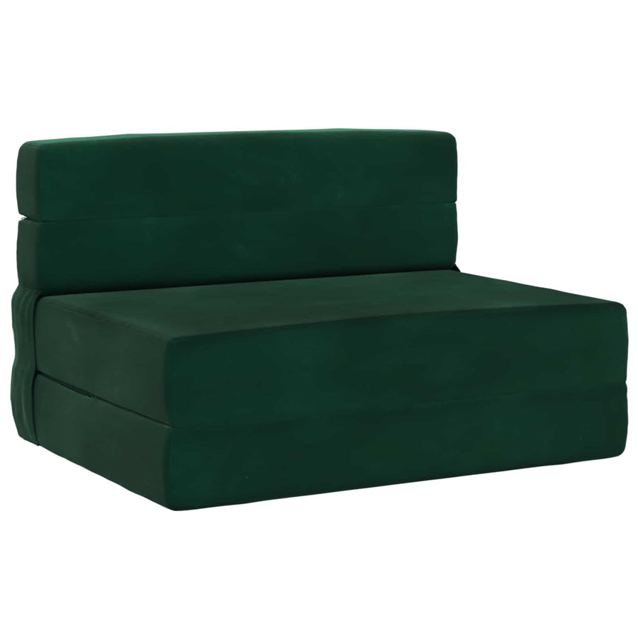 Vouwsofa Bed Donkergroen 190 x 100 x 15 cm Fluweel