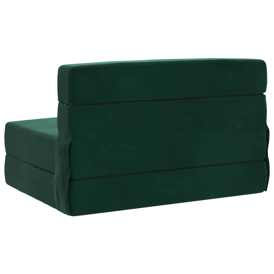 Vouwsofa Bed Donkergroen 190 x 100 x 15 cm Fluweel