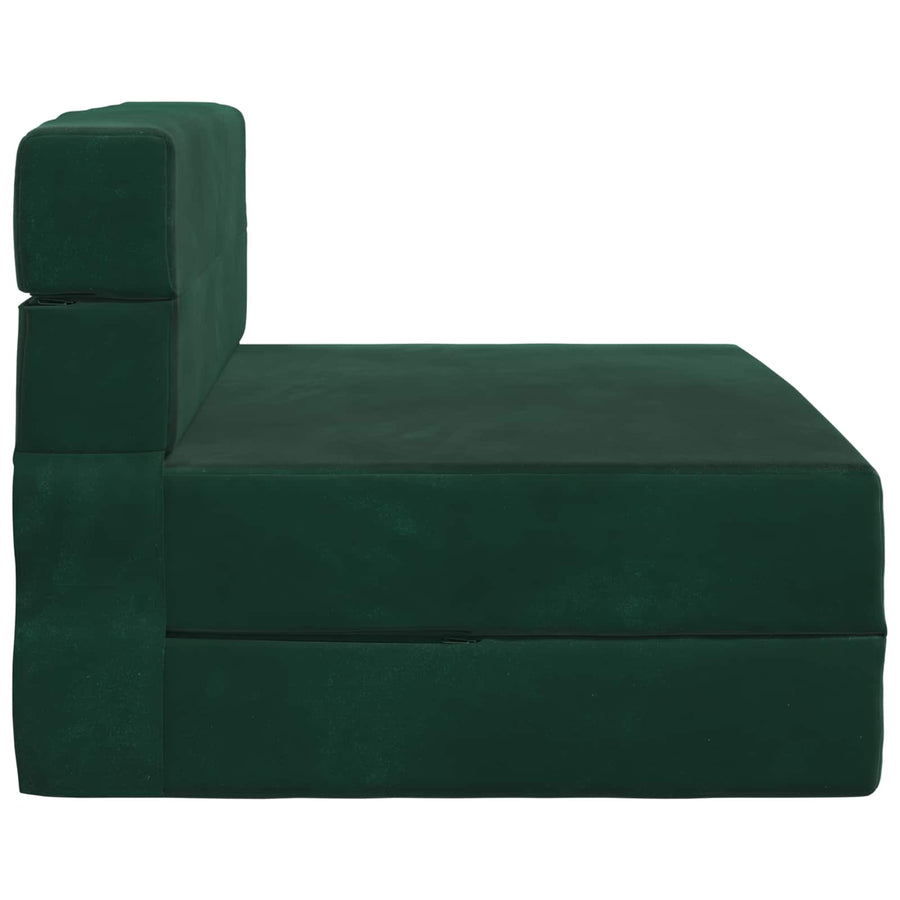 Vouwsofa Bed Donkergroen 190 x 100 x 15 cm Fluweel