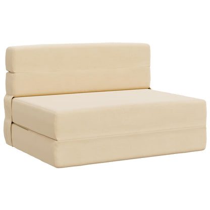 Vouwsofa Bed Crème 190 x 100 x 15 cm Katoen Stof