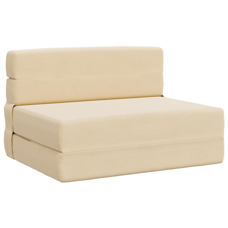 Vouwsofa Bed Crème 190 x 100 x 15 cm Katoen Stof