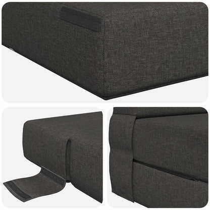 Vouwsofa Bed Donkergrijs 203 x 152 x 15 cm Stof