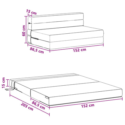 Vouwsofa Bed Donkergrijs 203 x 152 x 15 cm Stof