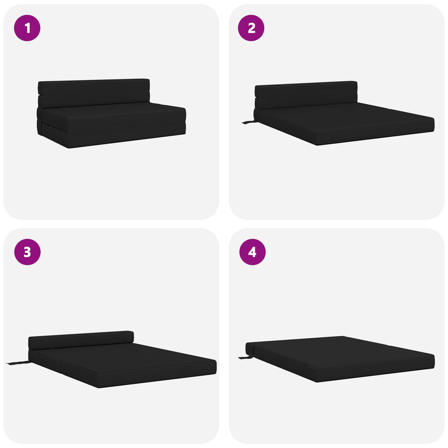 Vouwsofa Bed Zwart 203 x 152 x 15 cm Stof