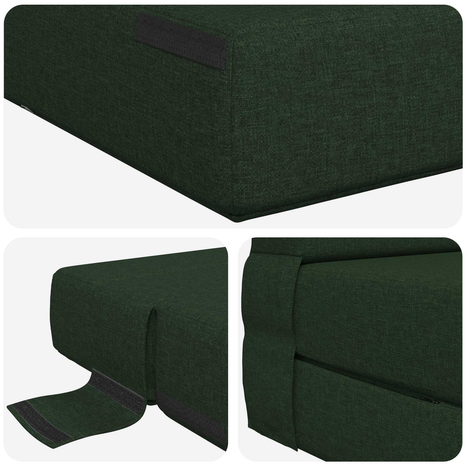 Vouwsofa Bed Donkergroen 203 x 152 x 15 cm Stof