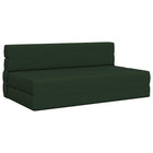 Vouwslaapbank donkergroen stof 203x152x15 cm