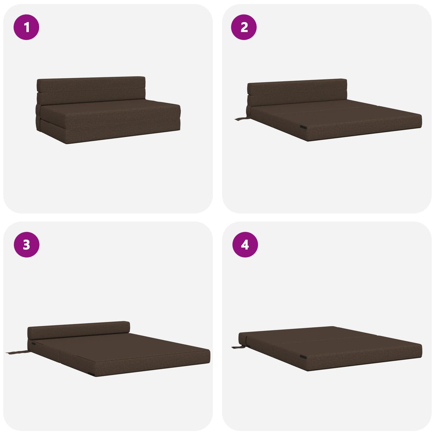 Vouwsofa Bed Taupe 203 x 152 x 15 cm Stof