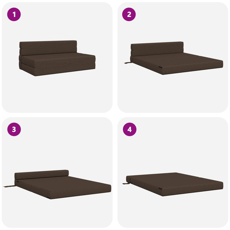 Vouwsofa Bed Taupe 203 x 152 x 15 cm Stof