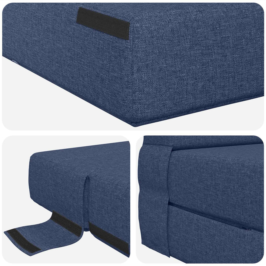 Vouwsofa Bed Blauw 203 x 152 x 15 cm Stof