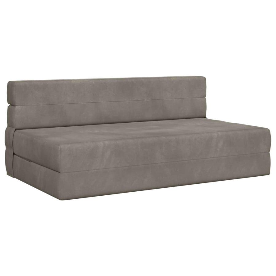Vouwsofa Bed Lichtgrijs 203 x 152 x 15 cm Fluweel