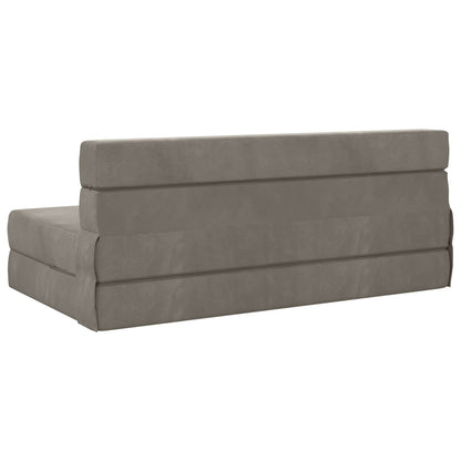 Vouwsofa Bed Lichtgrijs 203 x 152 x 15 cm Fluweel