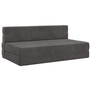 Vouwslaapbank donkergrijs fluweel 203x152x15 cm