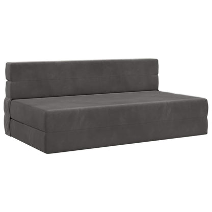 Vouwsofa Bed Donkergrijs 203 x 152 x 15 cm Fluweel