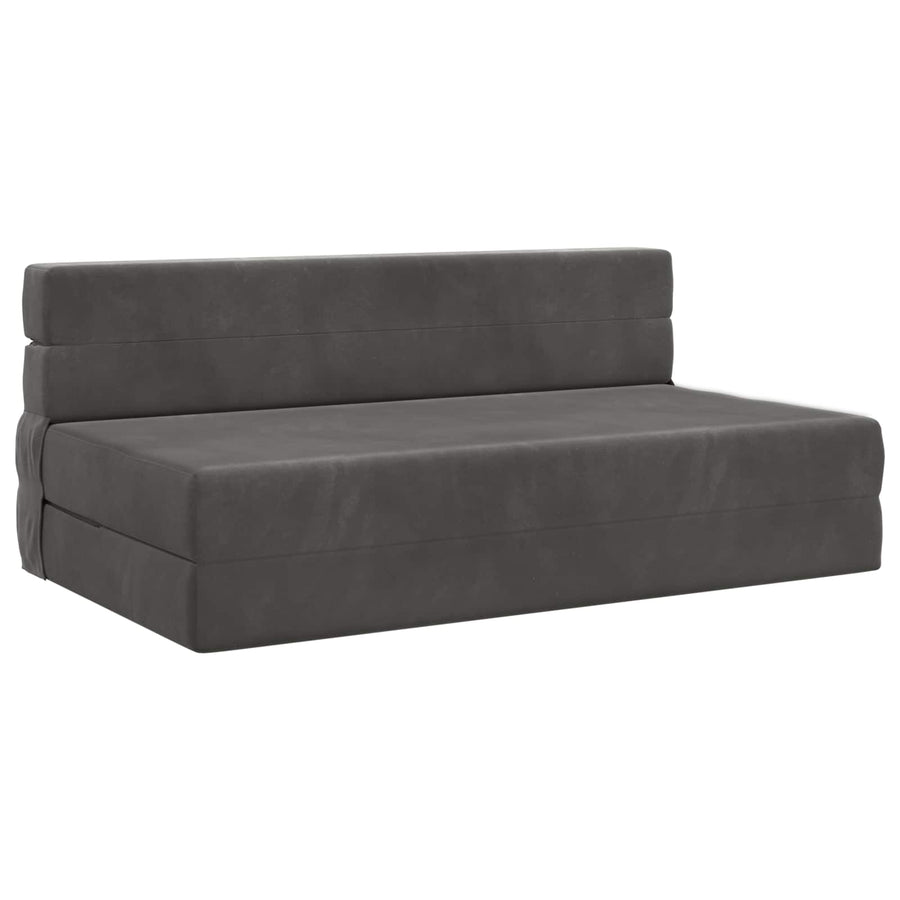 Vouwsofa Bed Donkergrijs 203 x 152 x 15 cm Fluweel