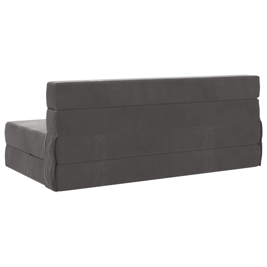 Vouwsofa Bed Donkergrijs 203 x 152 x 15 cm Fluweel