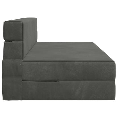 Vouwsofa Bed Donkergrijs 203 x 152 x 15 cm Fluweel