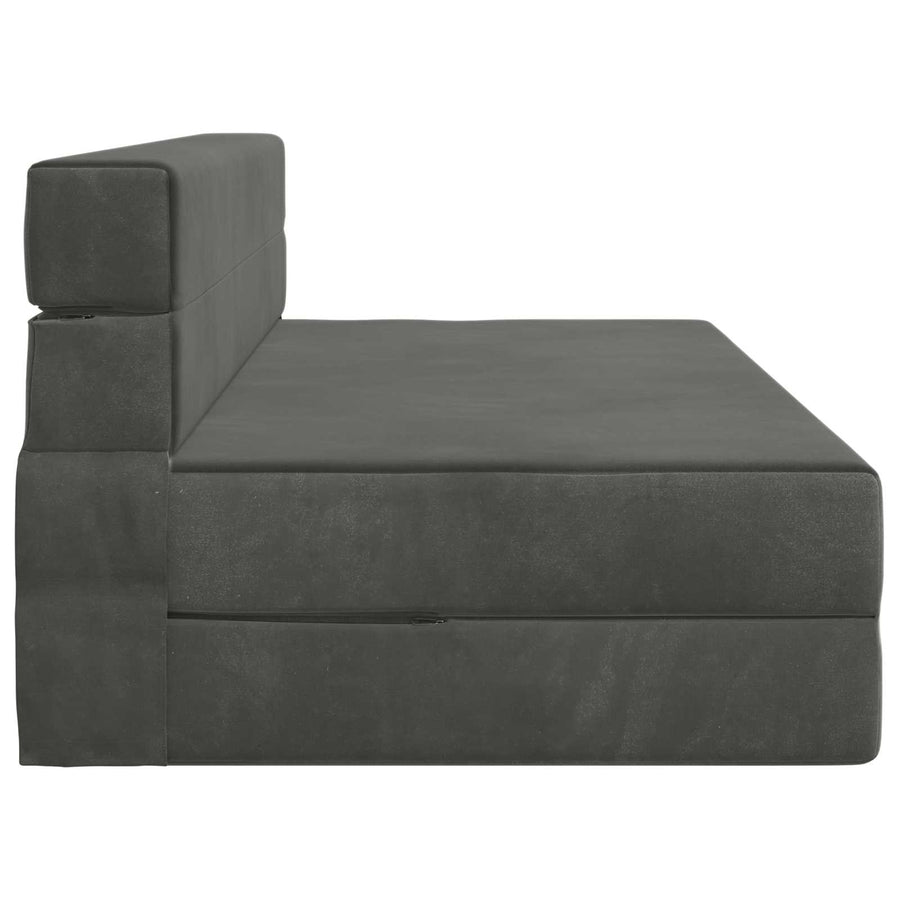 Vouwsofa Bed Donkergrijs 203 x 152 x 15 cm Fluweel