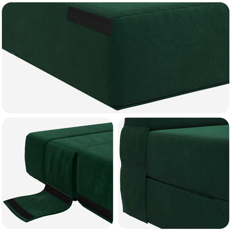 Vouwsofa Bed Donkergroen 203 x 152 x 15 cm Fluweel
