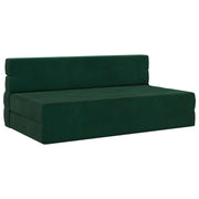 Vouwslaapbank donkergroen fluweel 203x152 cm